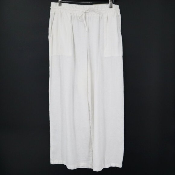Style&Co Linen Pants Womens M White Classic Elegant Resort Vacation Beach NWT - Picture 1 of 16